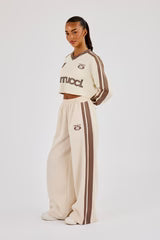 Cropped Football Top & Baggy Taping Jogger Off White